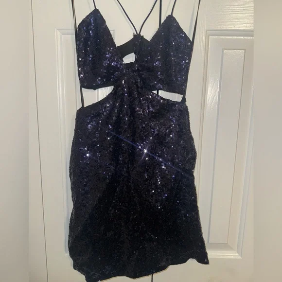 princess polly baby blue dress Dear Emilia Navy Sequin Maxi Dress for Prom